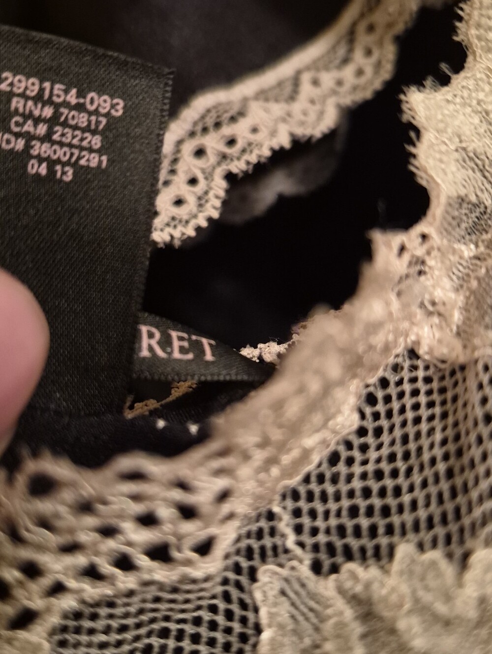Victoria's Secret Black Satin Cami with White Lace Trim - Picture 6 of 6